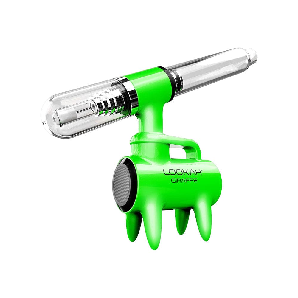 Front view of the Lookah Giraffe Nectar Collector with a silver tip and translucent body, presented on a plain white background.