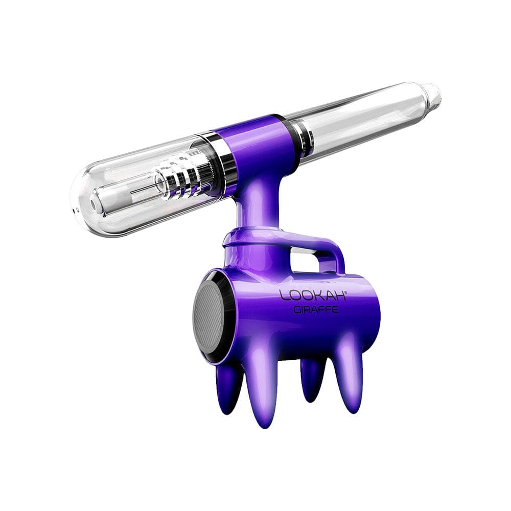 A studio shot of the Lookah Giraffe Nectar Collector, showcasing its sleek, elongated design against a plain white backdrop.