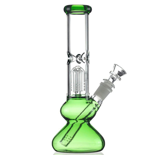 Benext Generation Glass Emerald Lux Mini Scientific Bong 001-DOUBLE-BUBBLE-BOTTOM-LUX-TREE-BONG-GREEN