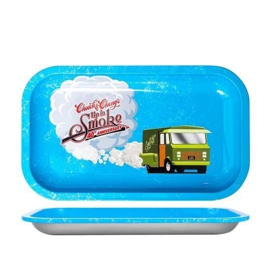 Cheech and Chong Up in Smoke Rolling Tray medium Up In Smoke 40th Anniversary Blue Tray