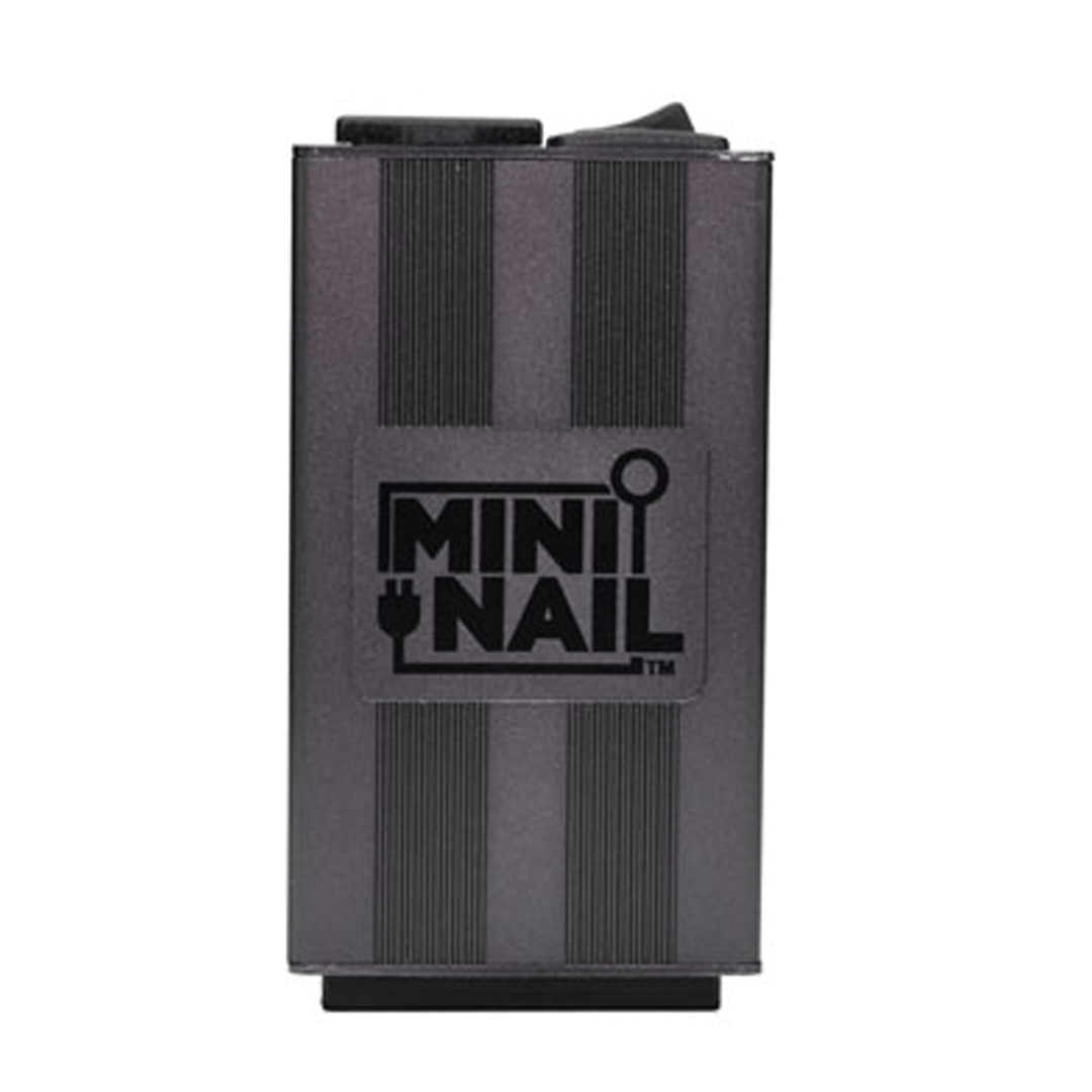 Front view of the MiniNail Flower Wand Kit, a dark-colored accessory kit neatly stacked against a black background.