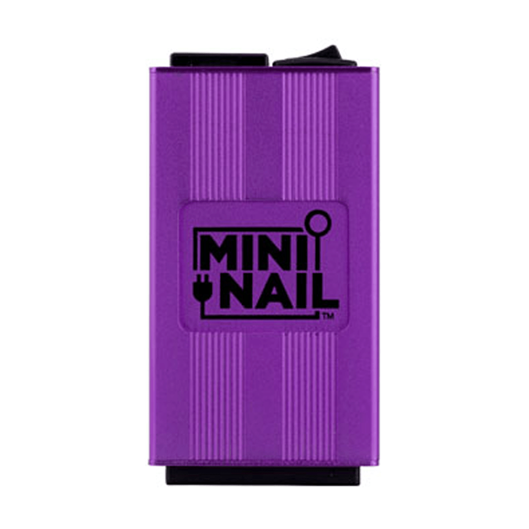 Front view of the MiniNail Flower Wand Kit, showing a purple, cylindrical device against a dark background.