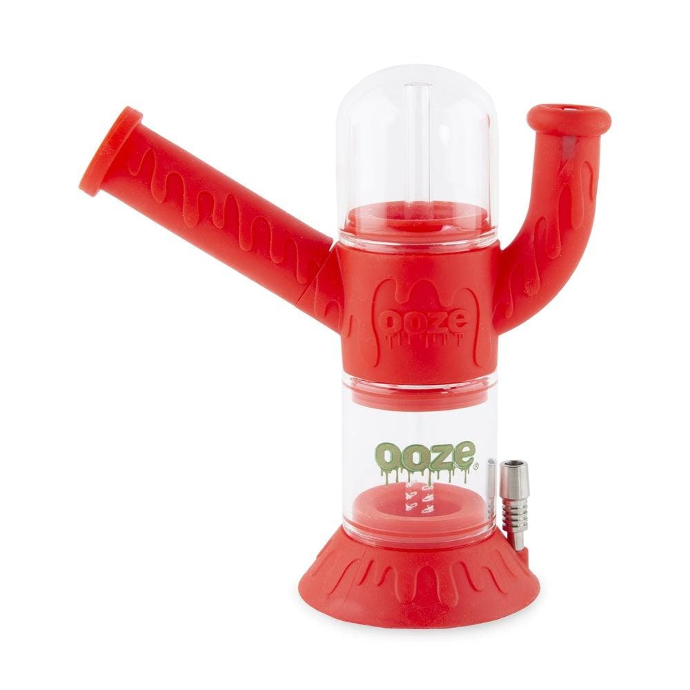 Ooze Silicone and Glass Scarlet Ooze Cranium Silicone 4-in-1 Hybrid Water Pipe