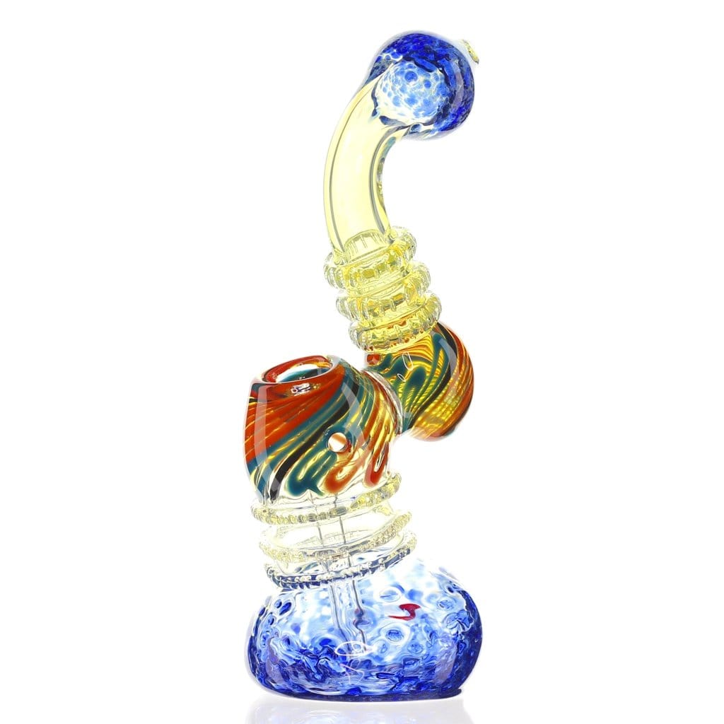 Himalayan Glass Glass Multi Worked Standing Bubbler