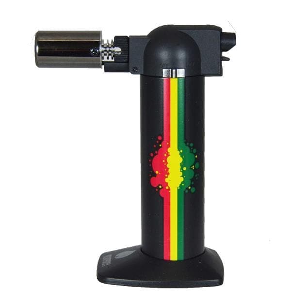 A front view of the "6" Torch Lighter, featuring a black body and metallic torch tip against a plain white backdrop.