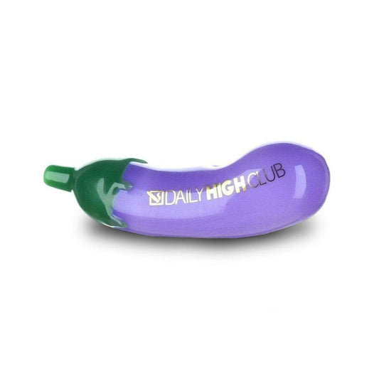Vic (Victor) Glass Daily High Club "Not a Dick" Eggplant Pipe 004-EGGPLANT-DRY
