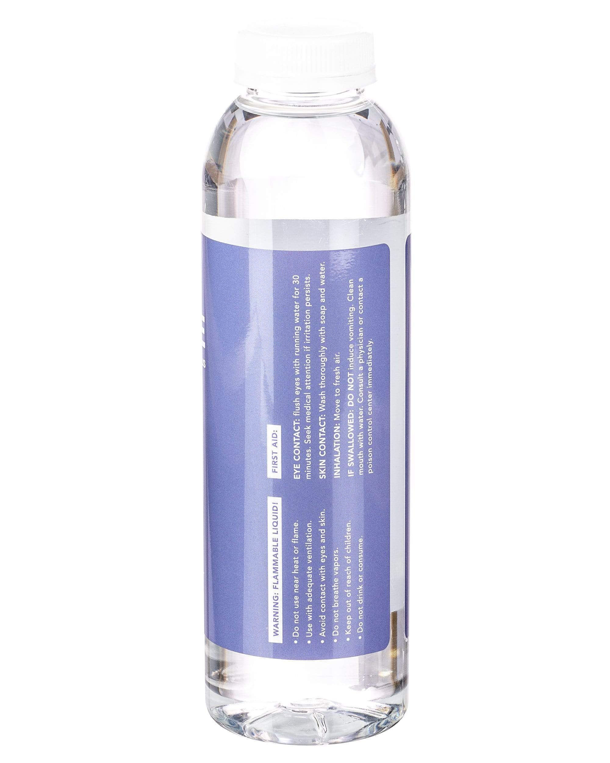 Front view of the Pure Isopropyl Alcohol bottle, featuring warning labels against ingestion and potential hazards.