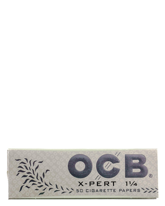 Front view of OCB - X-Pert 1-1/4 Rolling Papers package with a simple white background and bold red branding.