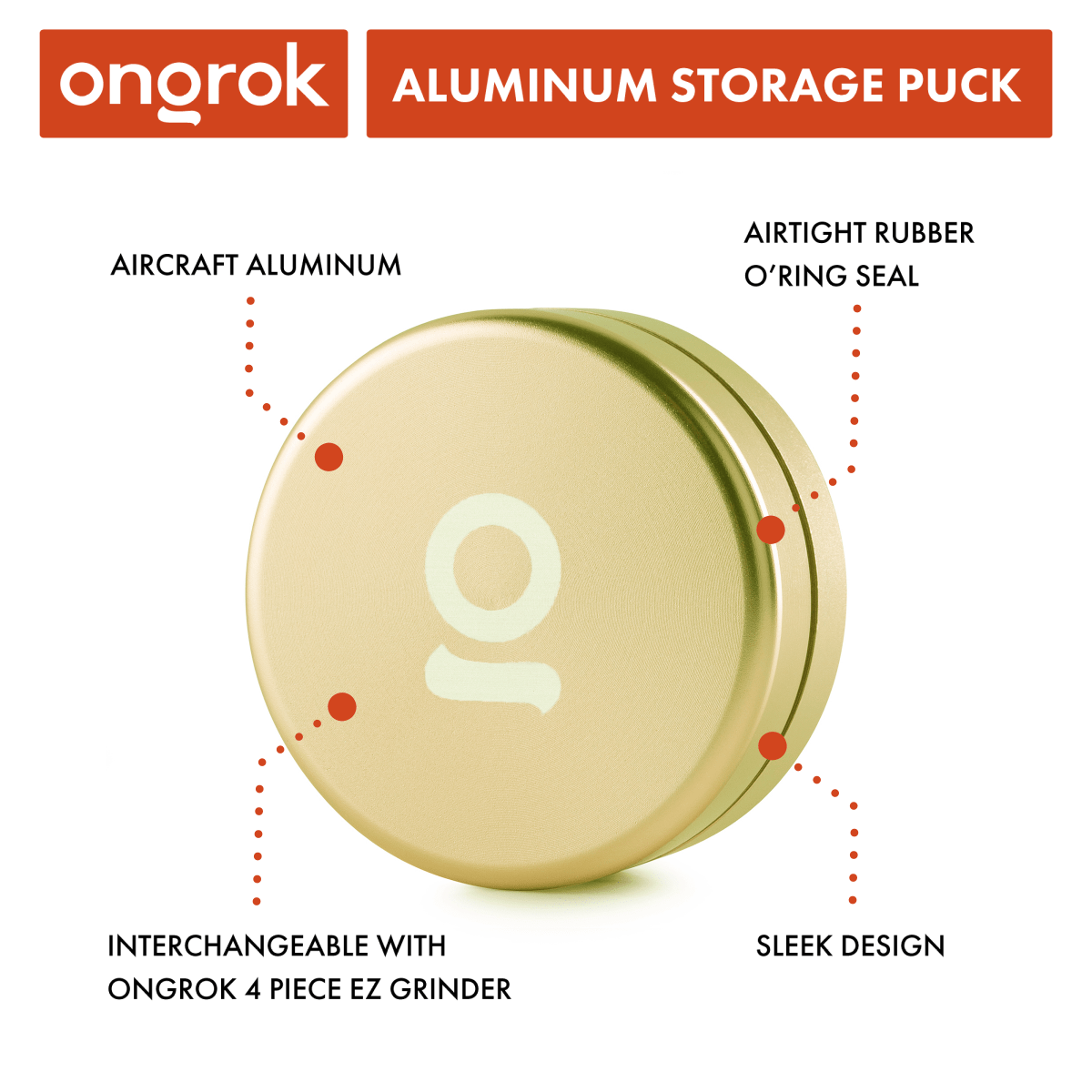 Front view of the Onork Aluminium Storage Puck, a silver disc with a circular cutout on a plain white background.