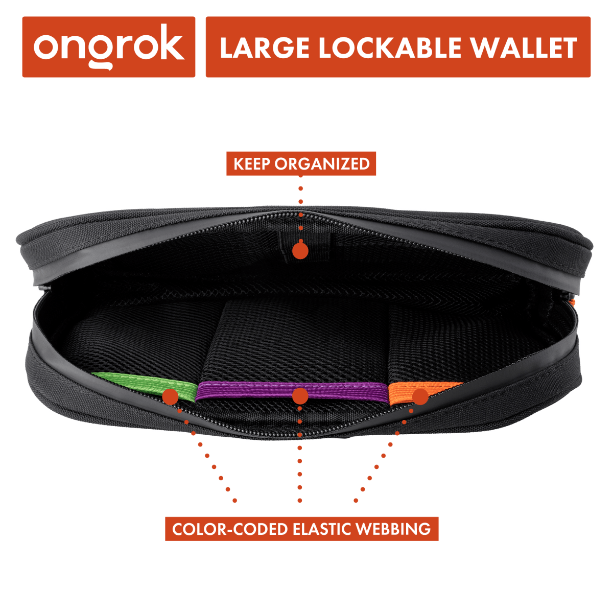 Carbon-lined Wallets with Combination Lock V 2.0 displayed open, revealing a black interior and organized compartments.