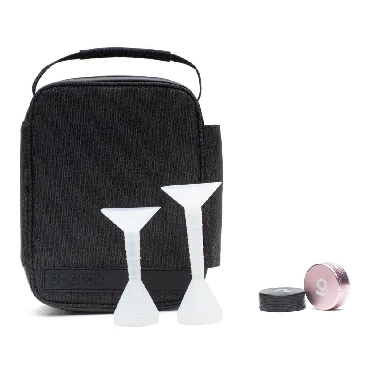 A close-up shot of the Cone Loader next to a black cap, both positioned on a dark gray background.