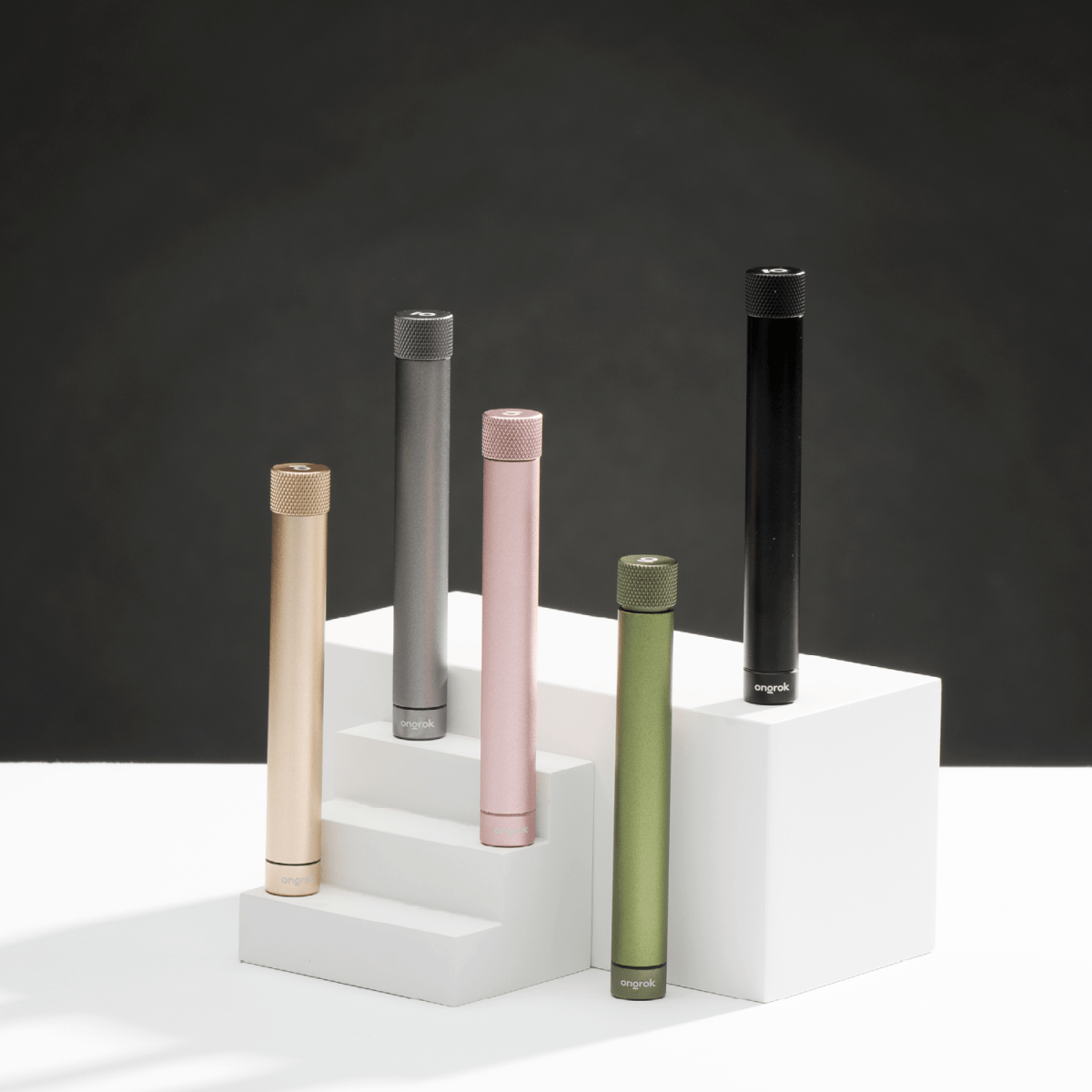 A studio shot of the Premium Storage Tube  Single, showcasing a sleek, cylindrical container on a neutral surface.