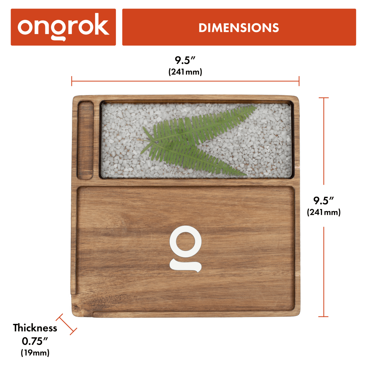 ONGROK Premium Natural Acacia Wood Tray | 9.5" x 9.5"