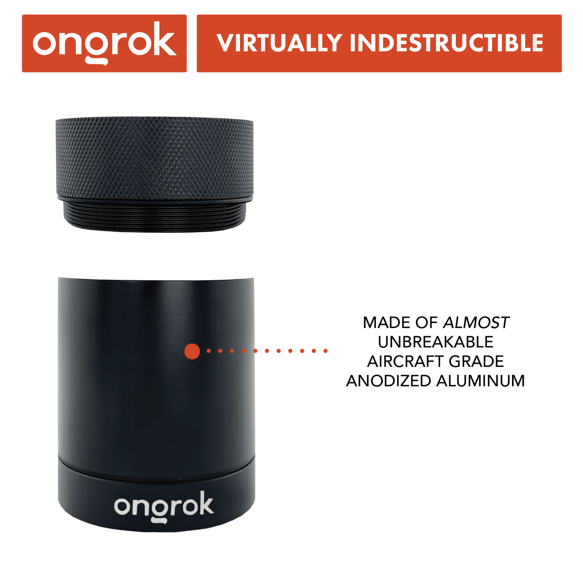 Front view of the Onigiri Aluminum Metal Storage Jar, showing its sleek, cylindrical form on a neutral background.