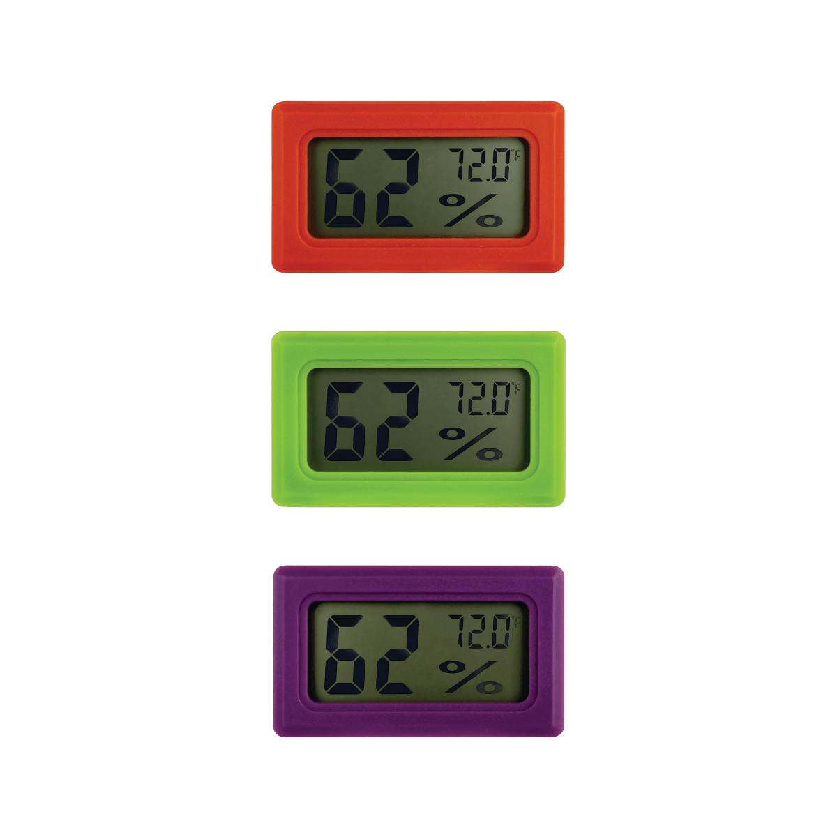 ONGROK USA Digital Hygrometers | Color-coded 6-Pack Digital Hygrometers