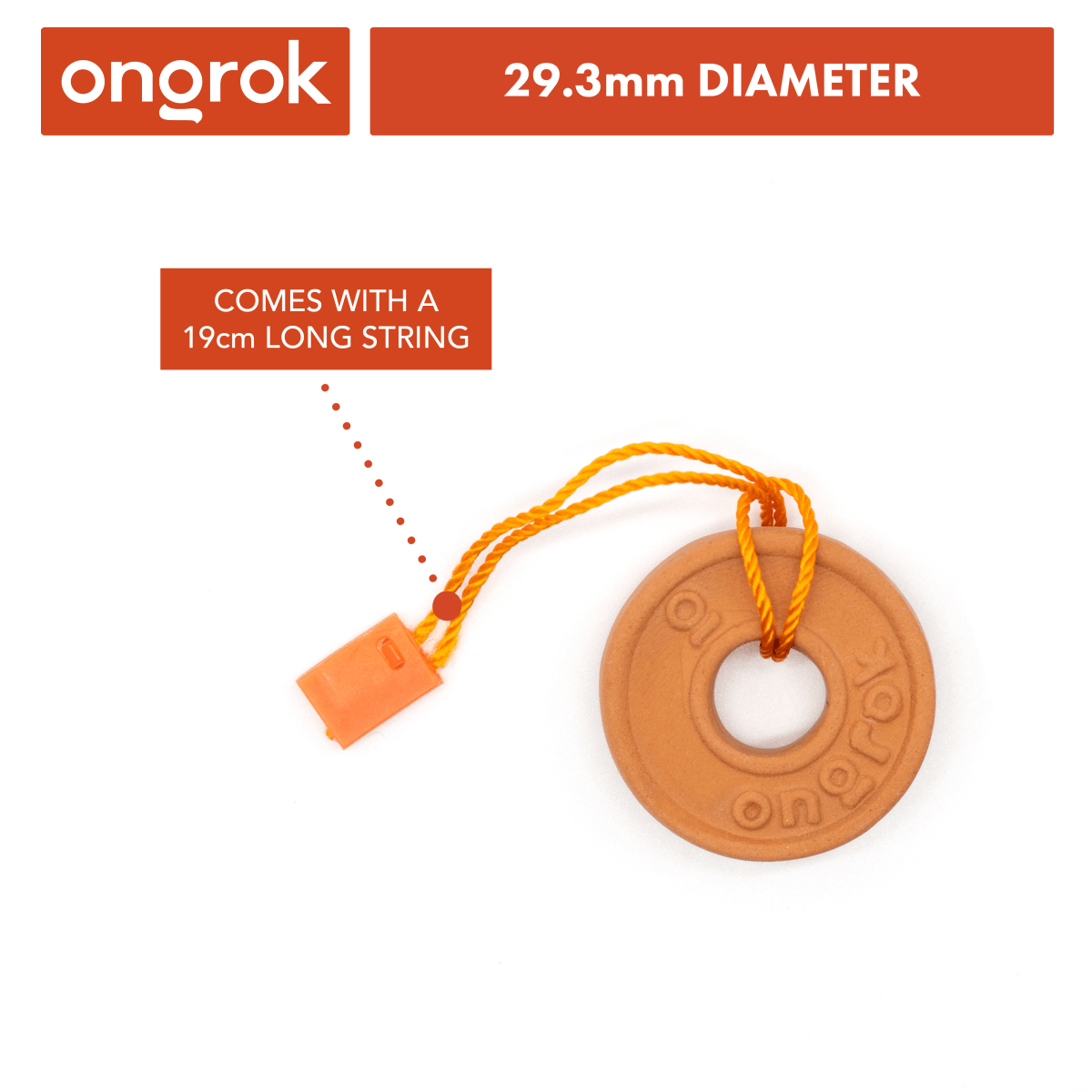 Front view of the ongorok Humidifying Stones, showing a circular, tan-colored stone with a visible hole.