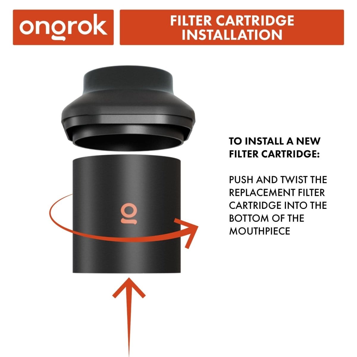 A close-up, angled view of the Onrok Personal Air Filter with Replaceable Cartridges, illustrating cartridge installation.