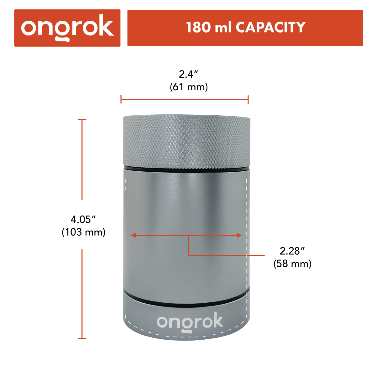 A front view of the ongorok Aluminum Metal Storage Jar, displaying its silver color and simple cylindrical shape.