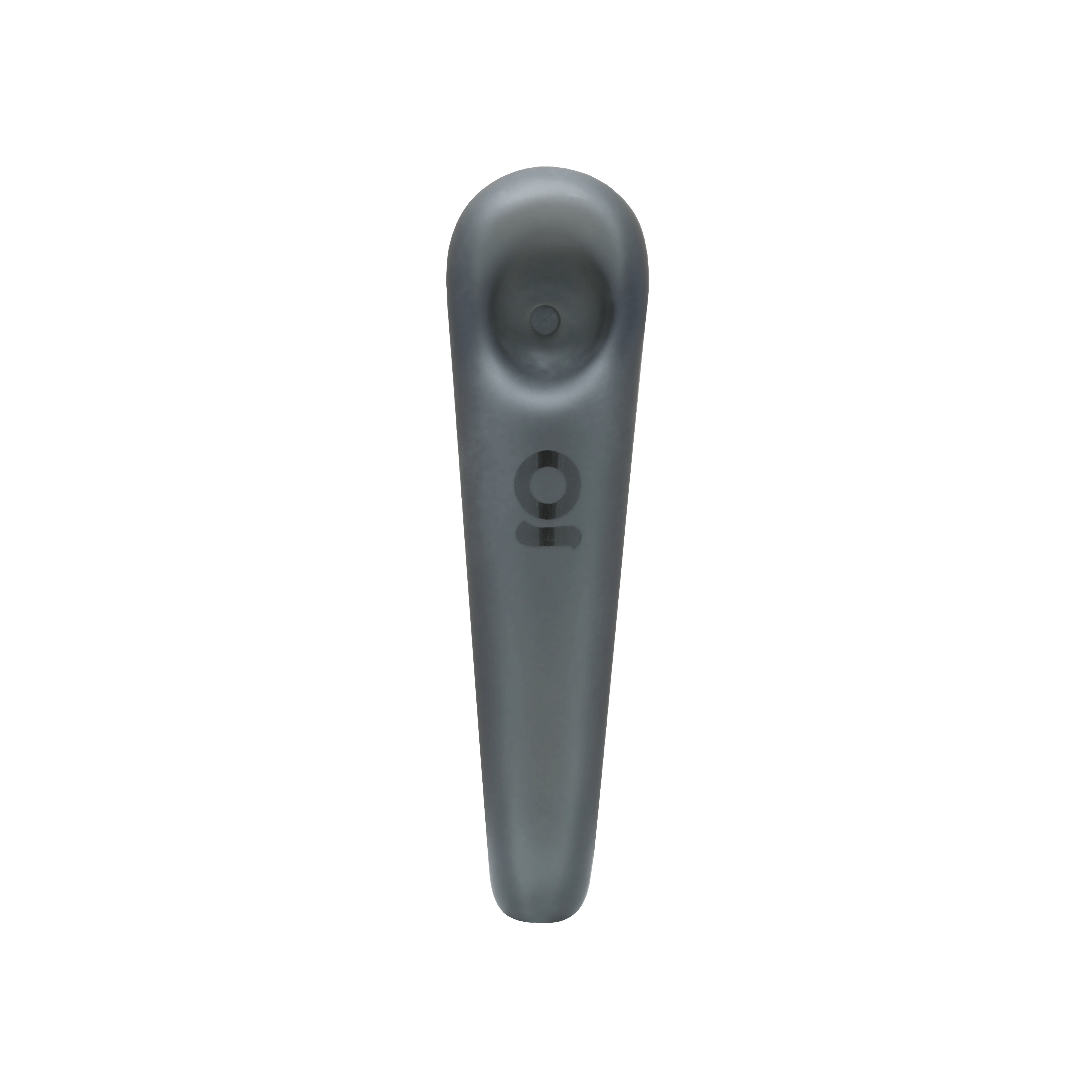 Front view of the Teardrop Spoon Pipe, a smooth, teardrop-shaped smoking pipe with a dark finish.