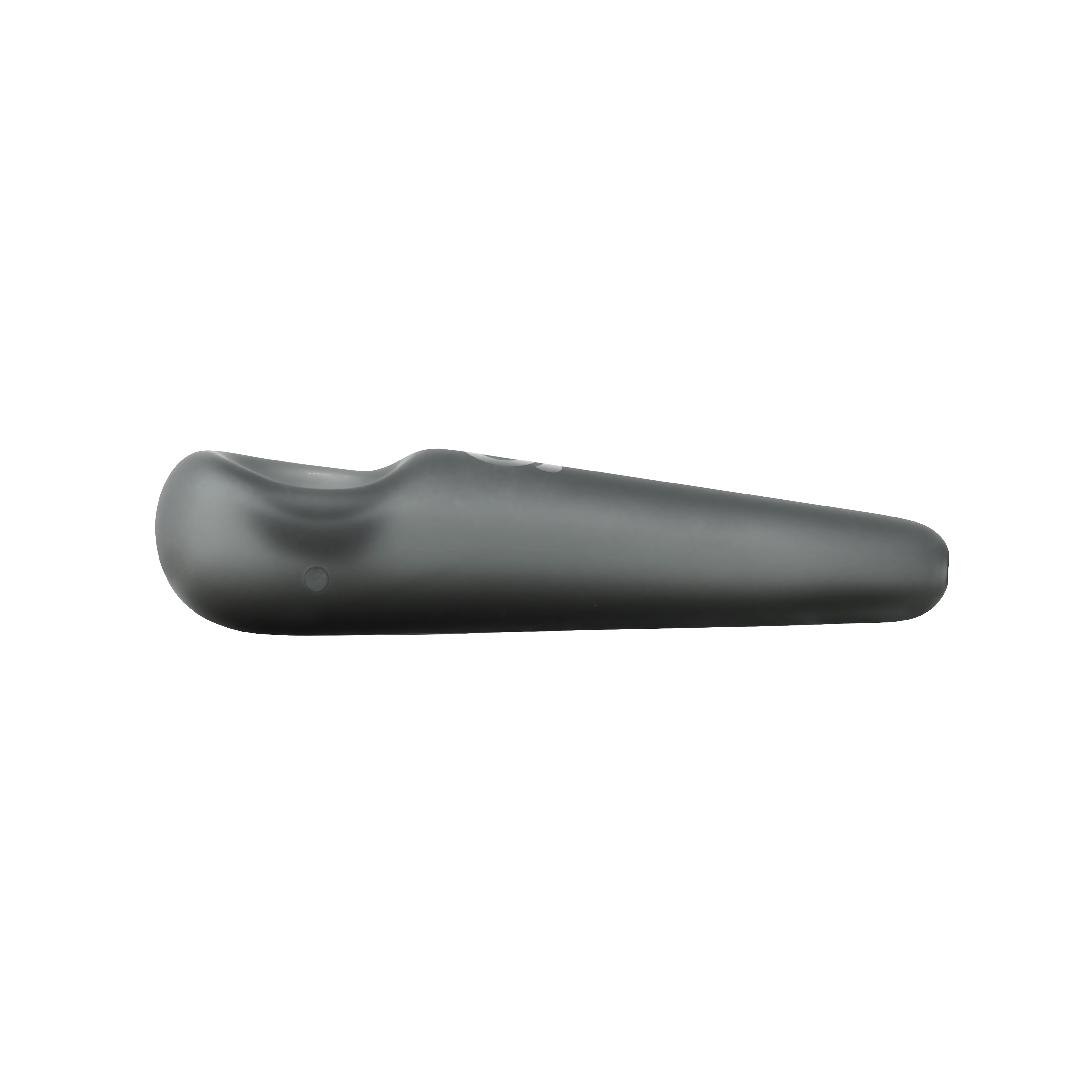 Side view of the Teardrop Spoon Pipe, a smooth, dark-colored glass pipe against a plain white background.
