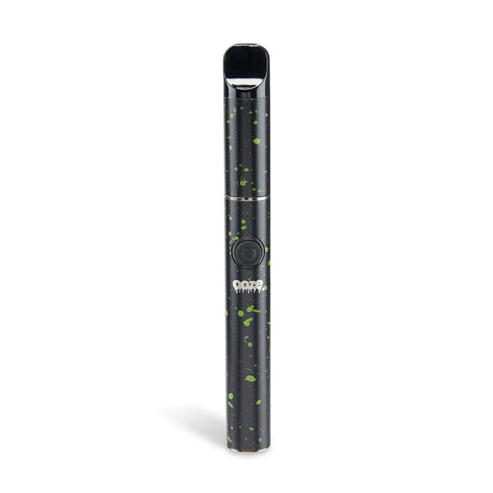 A sleek, front view of the Ooze Signal 650 mAh Concentrate Vaporizer Pen, featuring a black metallic finish.