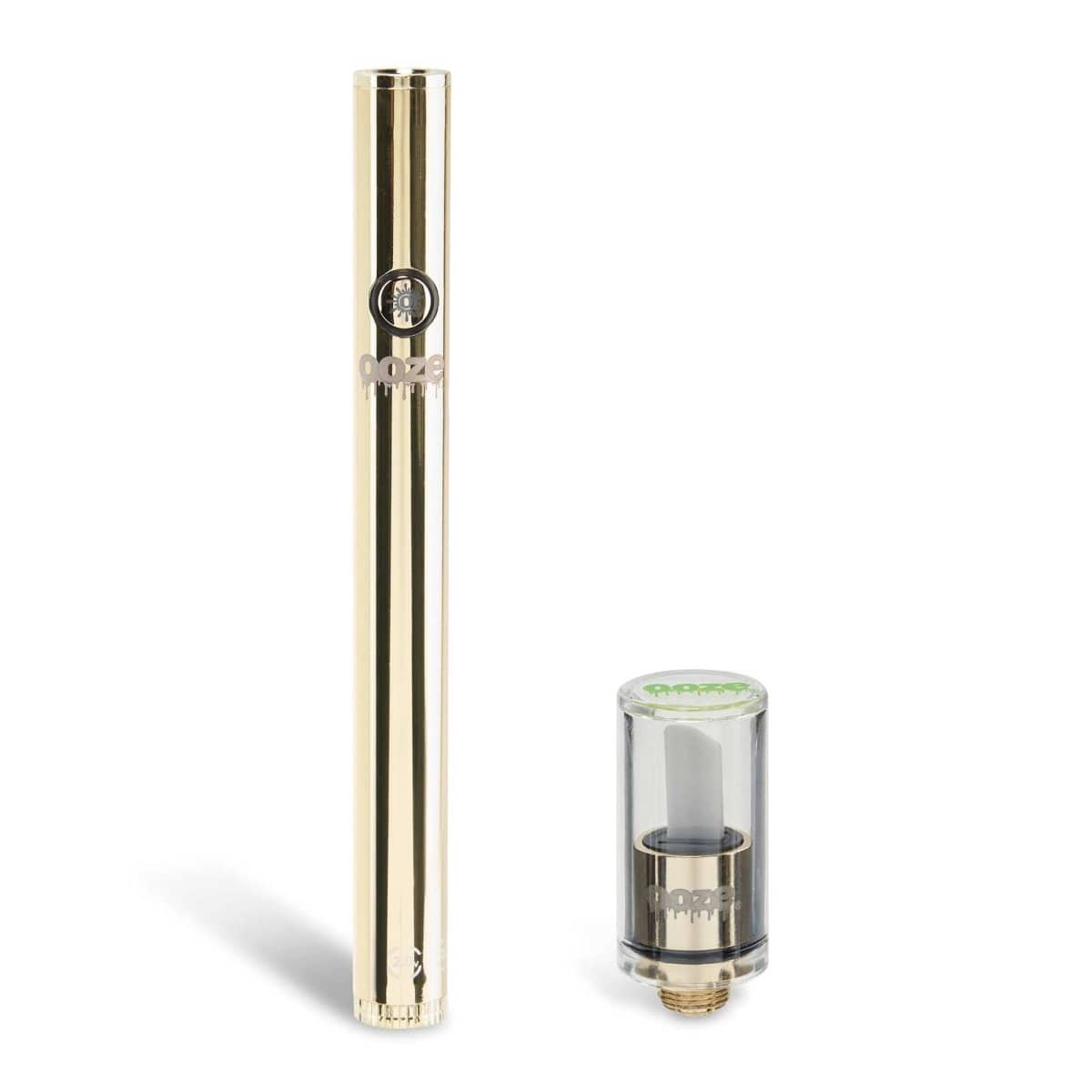 A front view of the Ooze Twist Hot Knife Kit, featuring a sleek, silver metal body with a clear LED spotlight at the top.