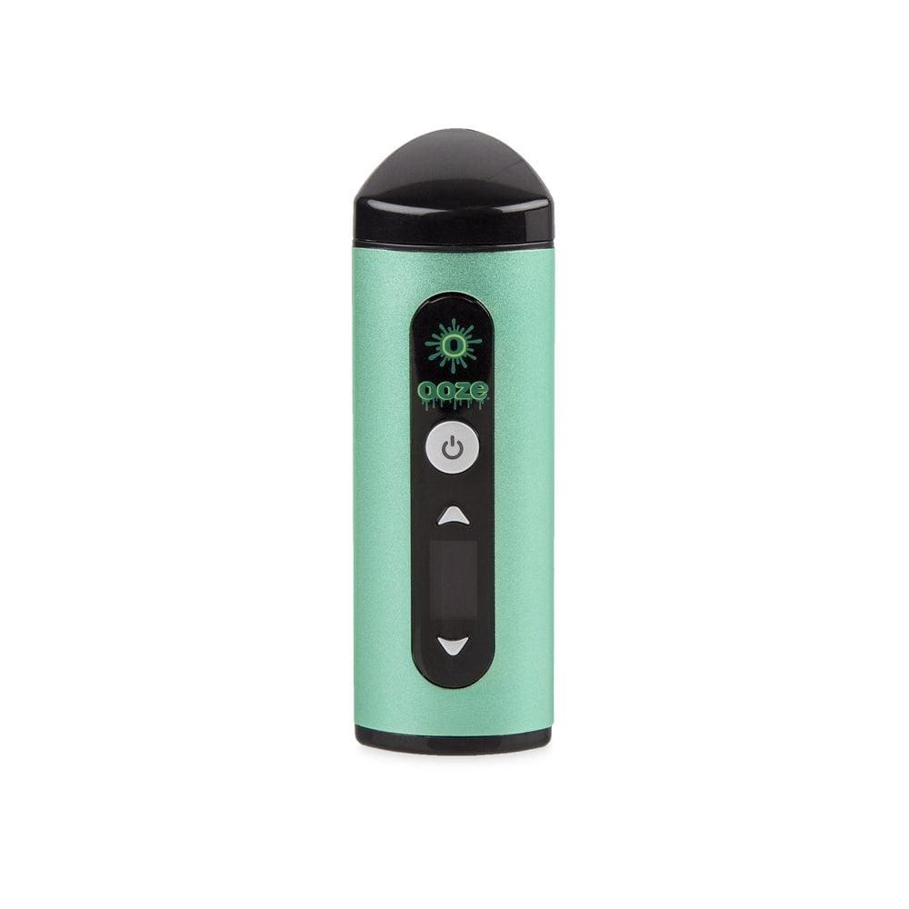 Front view of the Ooze Drought Dry Herb Vaporizer Kit, a black handheld device with a minimalist design.
