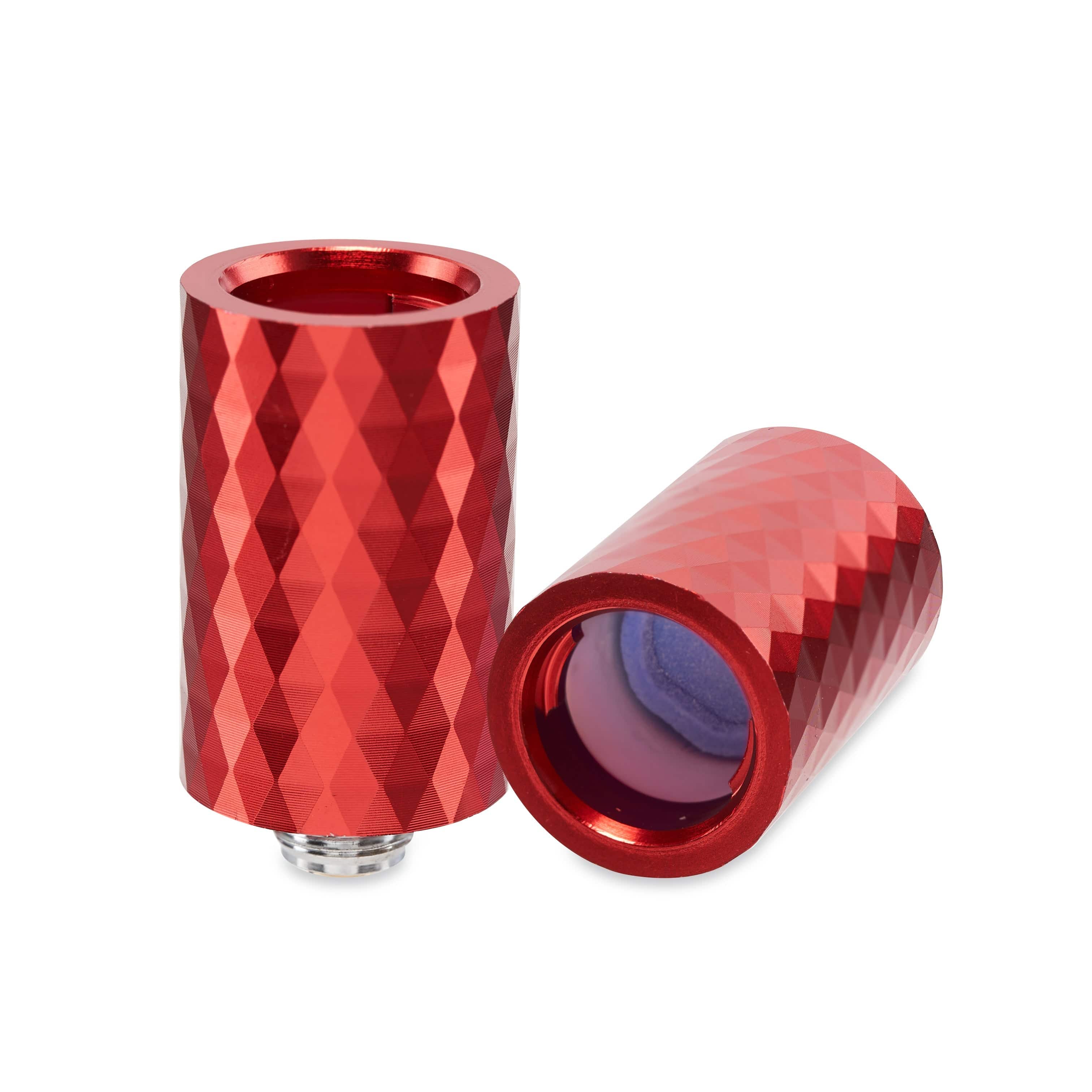 A slightly angled view of the Ooze Beacon Extract Vaporizer C-Core 800 mAh, featuring a textured, faceted design in a metallic finish.