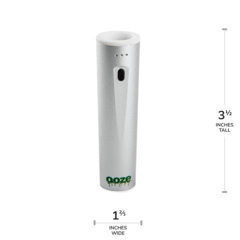 Front view of the Ooze Comet eNail Vaporizer Kit, a silver device shown against a plain white background.