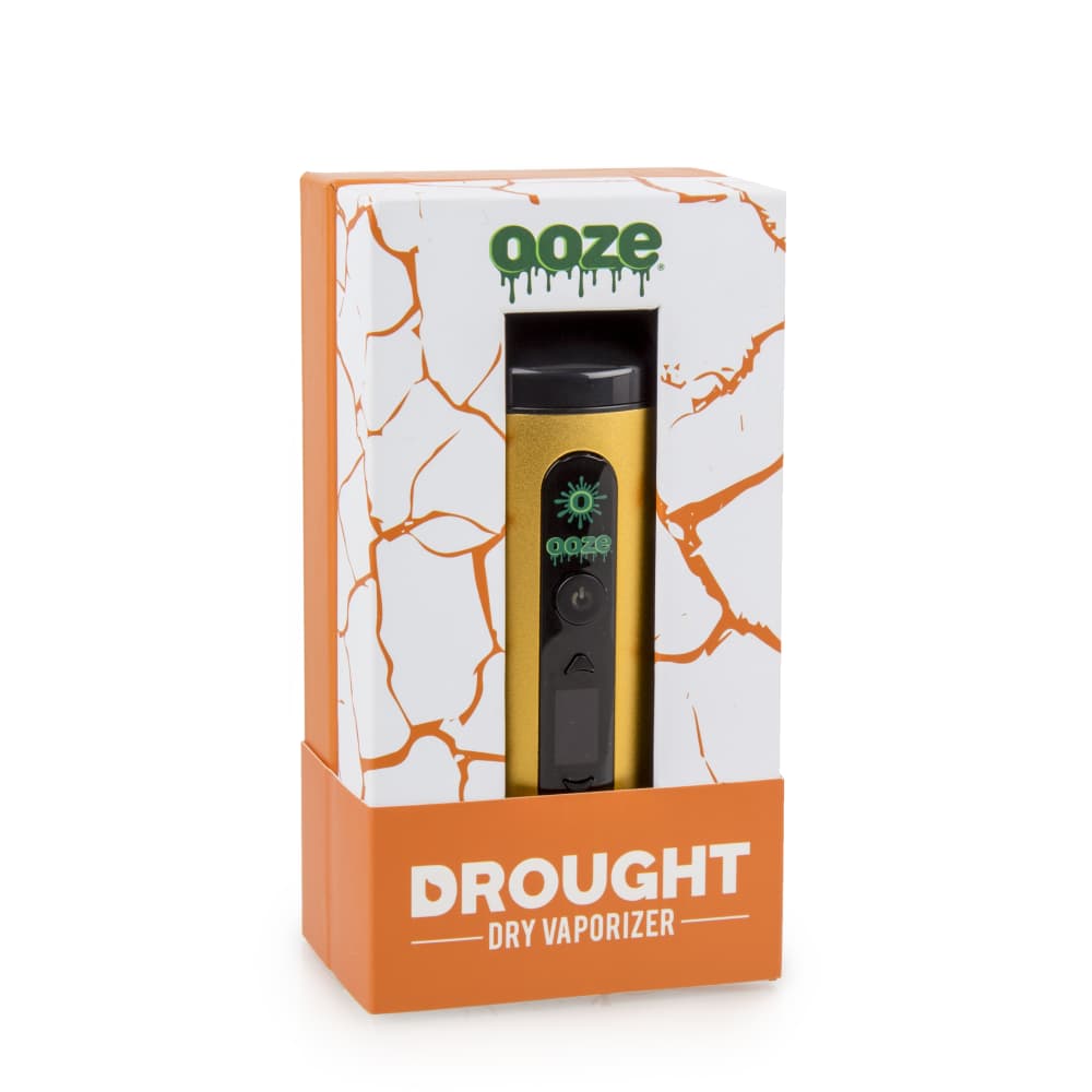 Front view of the Ooze Drought Dry Herb Vaporizer Kit, showing the device against a textured white background.