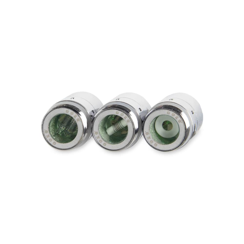 Close-up shot of the Ooze Fusion Vape Atomizer, showcasing its metallic finish and circular design against a plain white background.