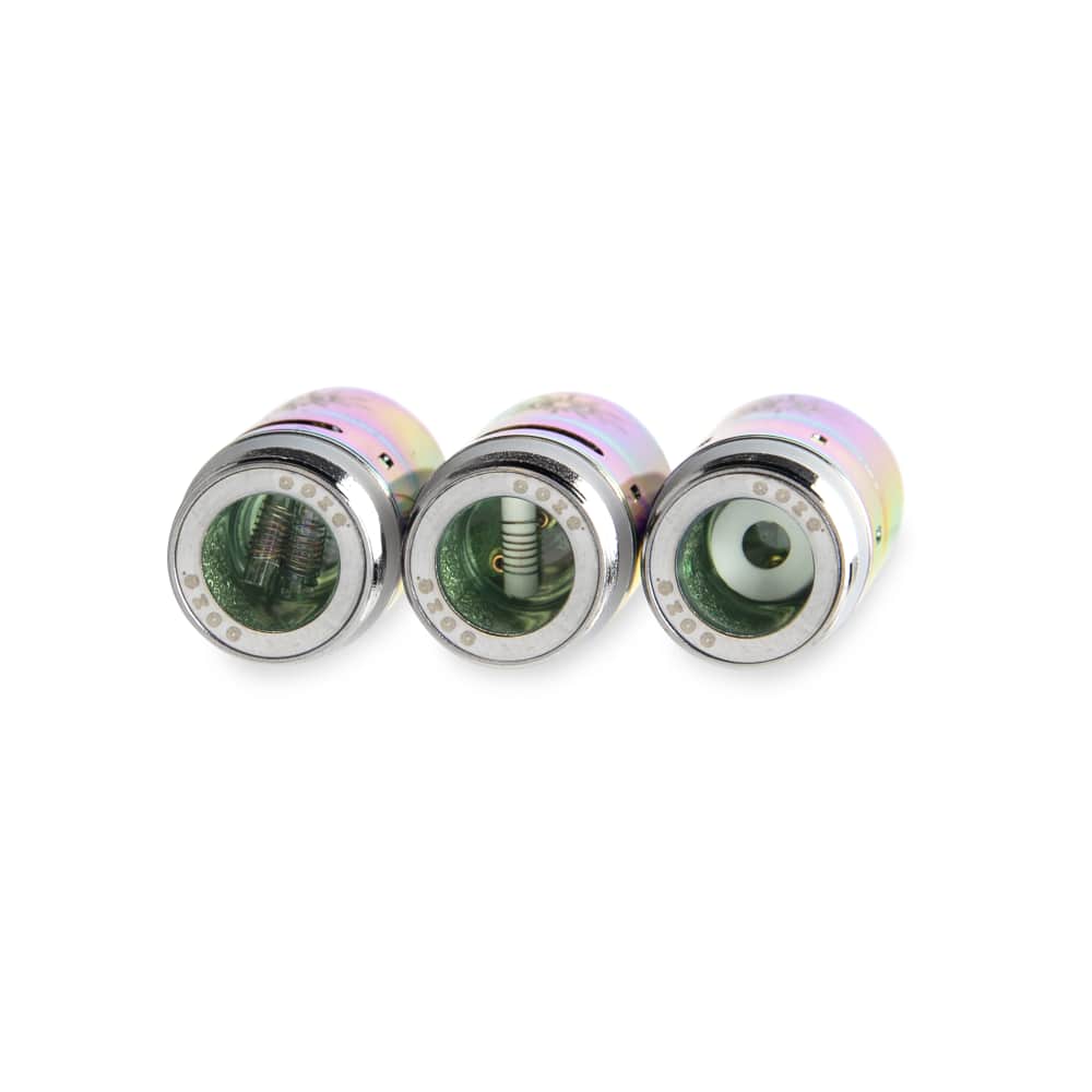 Close-up of the Ooze Fusion Vape Atomizer, displaying a silver, circular component with visible internal threading and a central opening.