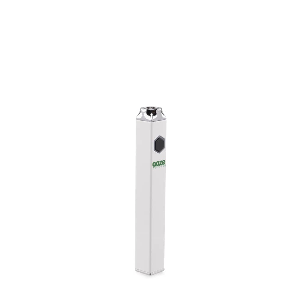 A straight-on view of the square Ooze Quad 510 Thread 500 mAh Vape Pen Battery against a plain white backdrop.