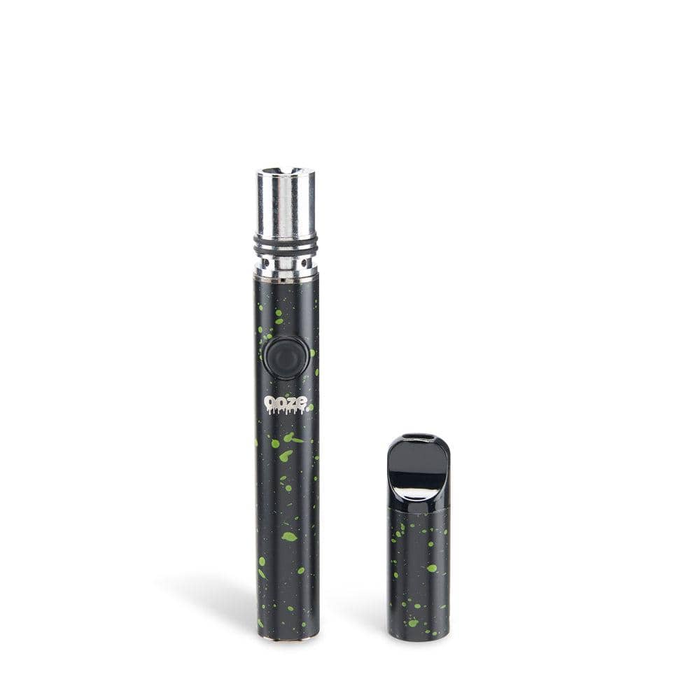 Front view of the Ooze Signal 650 mAh Concentrate Vaporizer Pen, a silver-toned pen with a sleek, minimalist design.