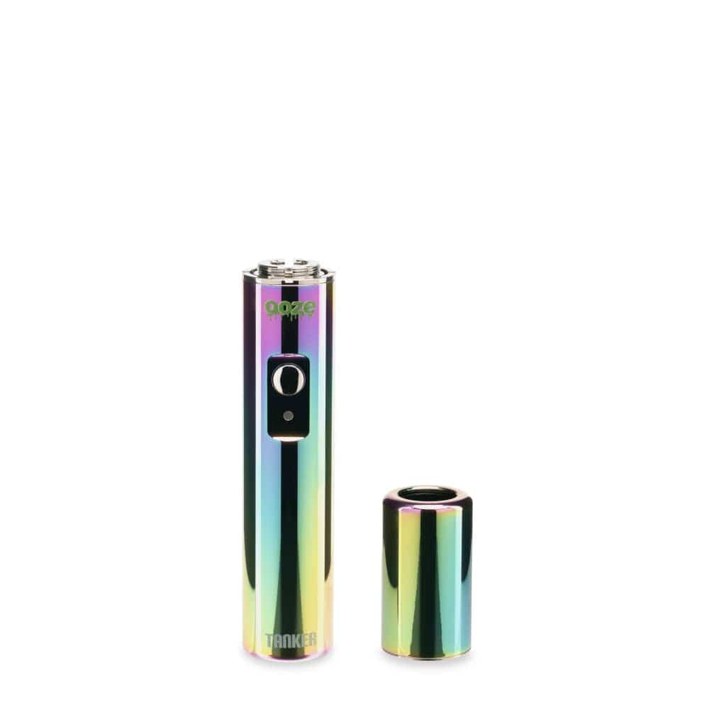 A centered studio shot of the Ooze Tanker 510 Thread Thermal Chamber Vaporizer Battery, showcasing its sleek, cylindrical design.