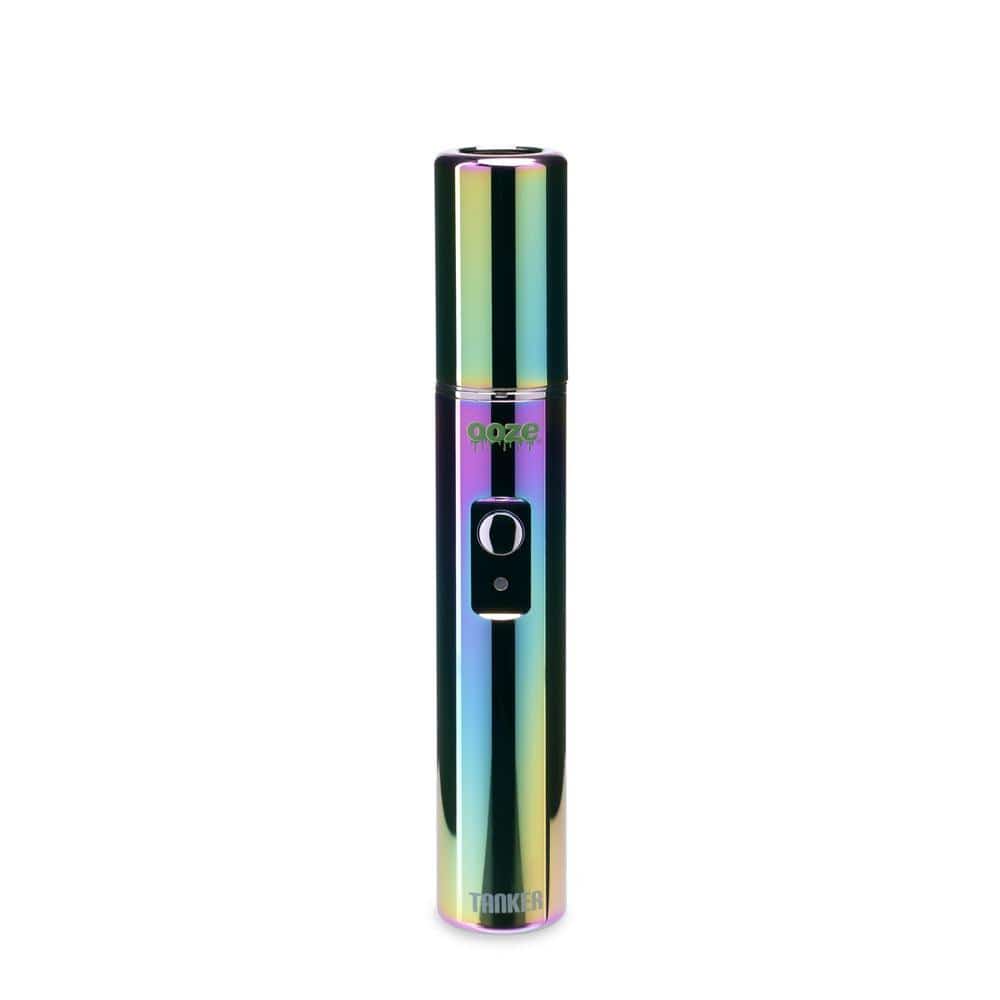 A front view of the Ooze Tanker 510 Thread Thermal Chamber Vaporizer Battery, showcasing its sleek, cylindrical design.