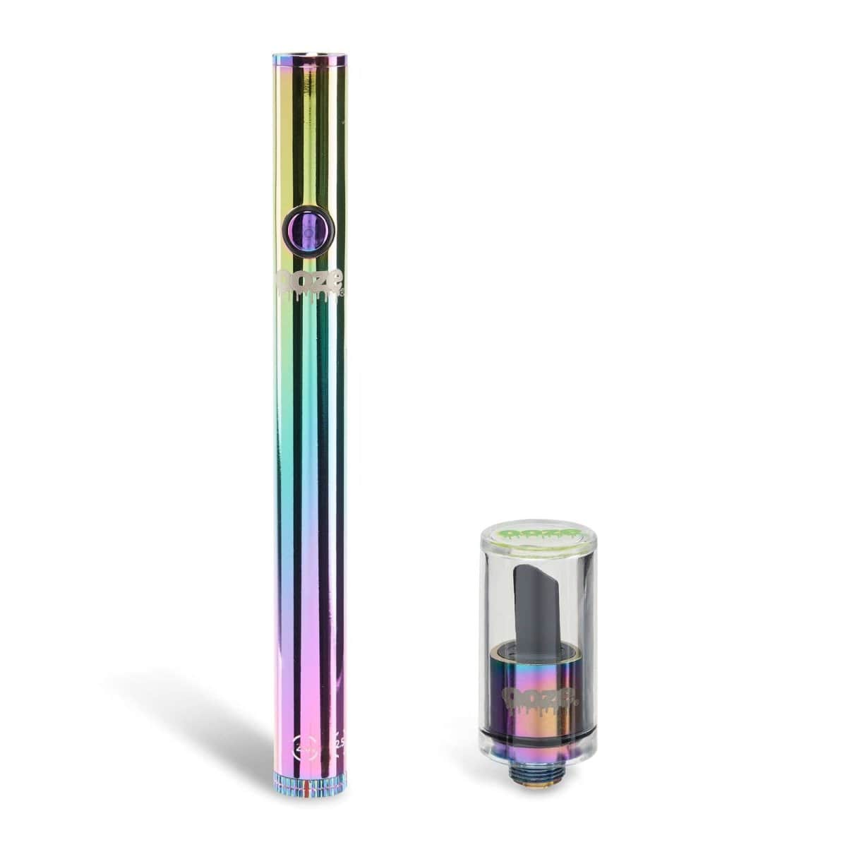 Front view of the Ooze Twist Hot Knife Kit, a cylindrical tool with a colorful, illuminated LED spotlight effect.