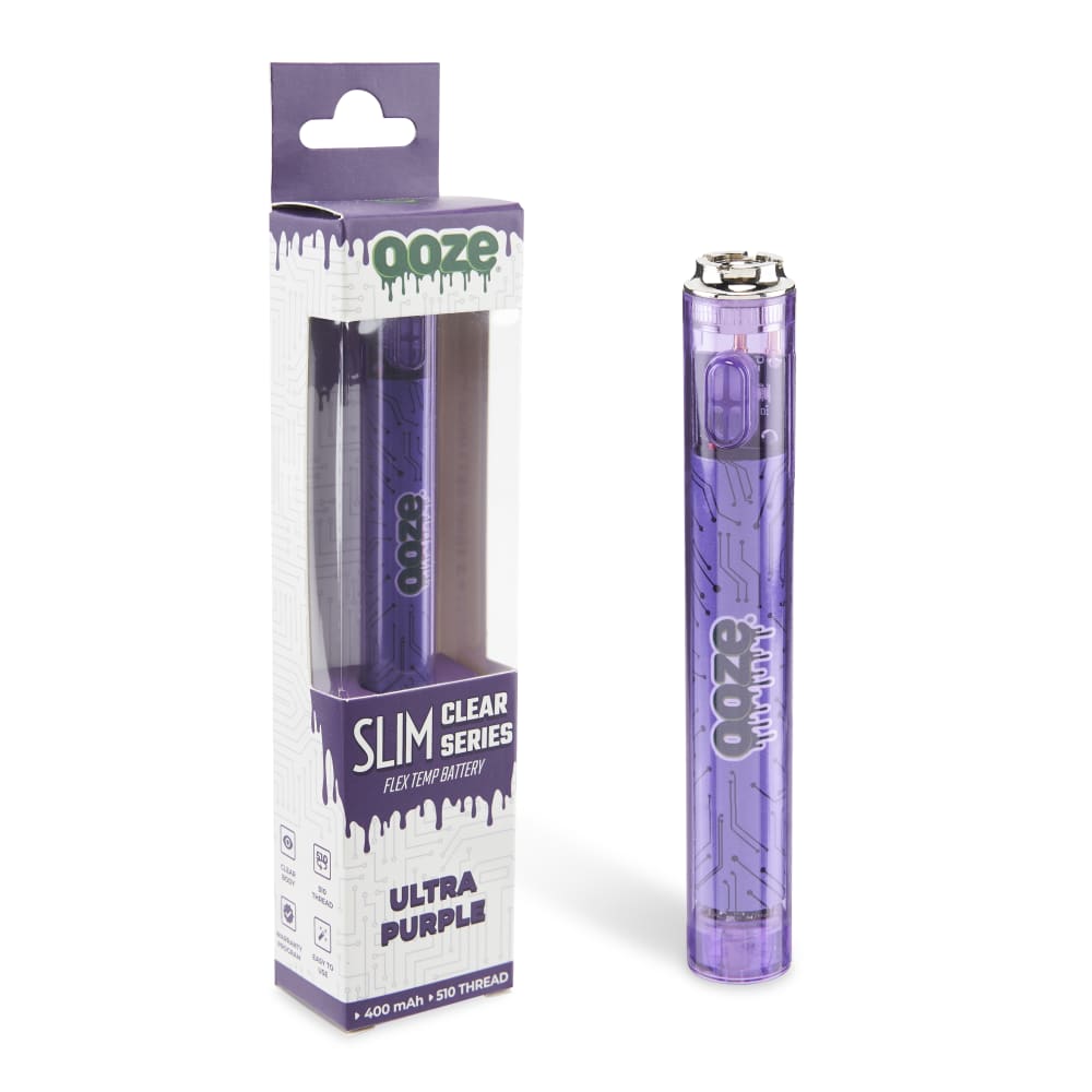 Ooze Batteries and Vapes Slim Clear Series Transparent 510 Vape Battery