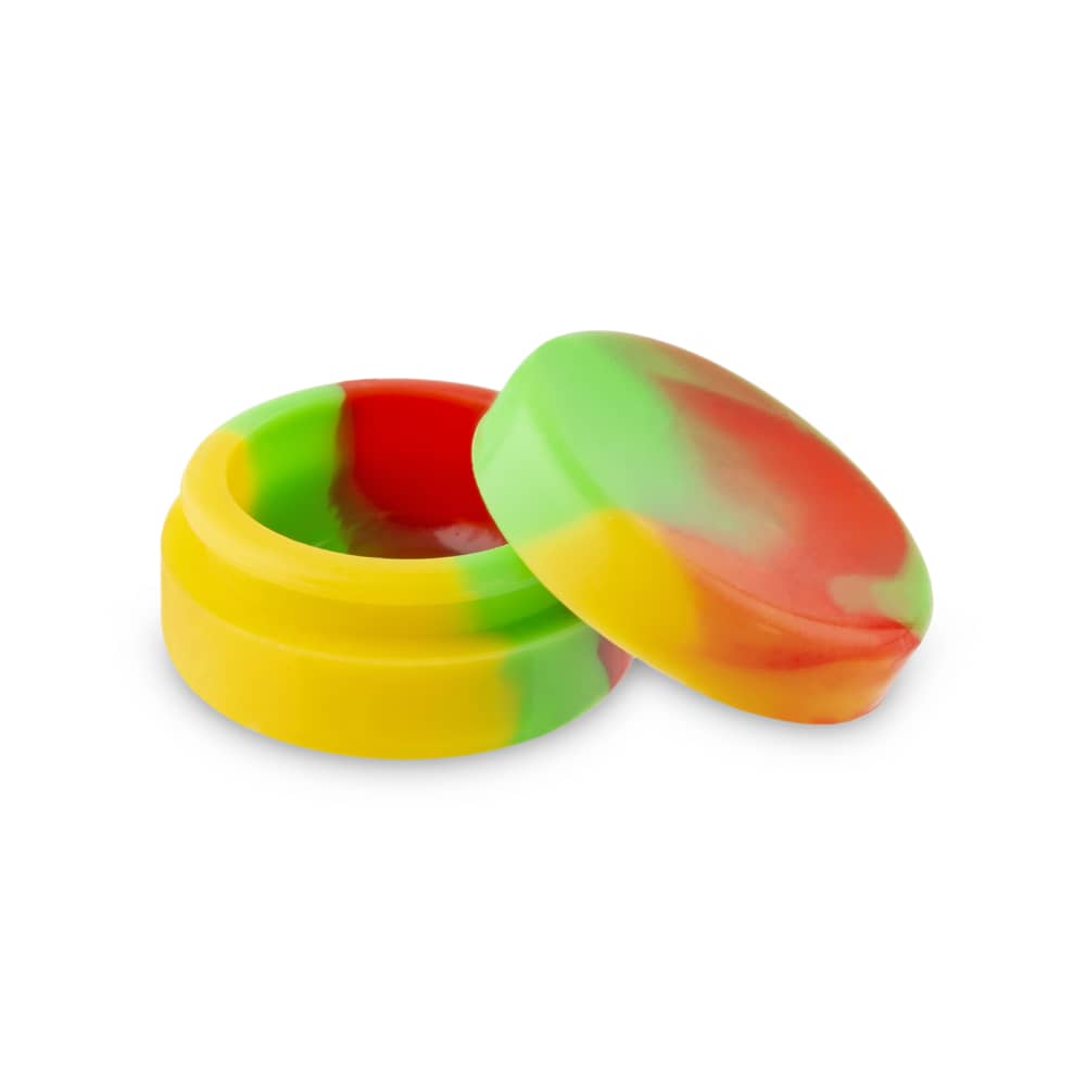 A close-up, angled view of the Ooze Ozone Silicone Water Pipe and Dab Straw, showcasing its colorful, rounded design against a neutral backdrop.