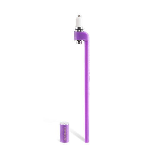 A side view of the Ooze x Stache ConNectar - 510 Thread Dab Straw Vape Pen Attachment, showcasing its long, slender form against a plain white background.