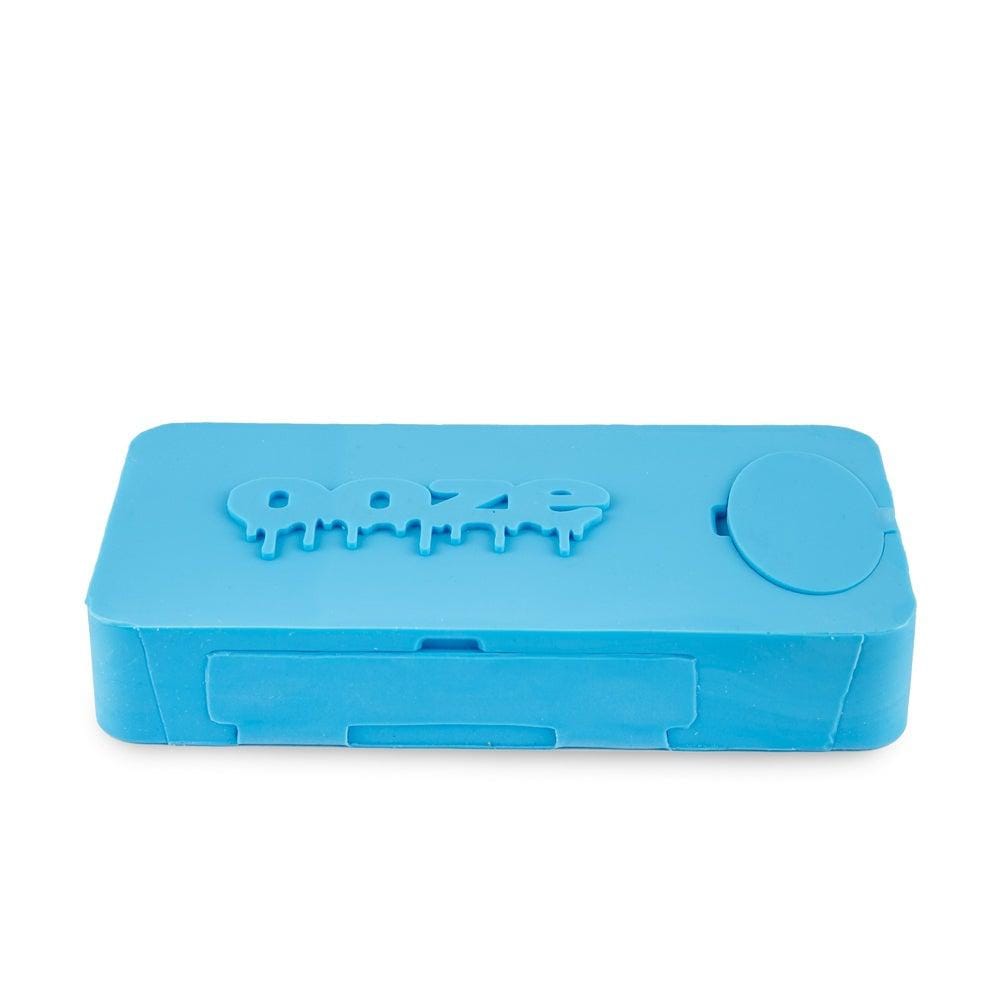 Front view of the Ooze Slugger Silicone Dugout, showing its sleek, dark-colored design and compact shape.