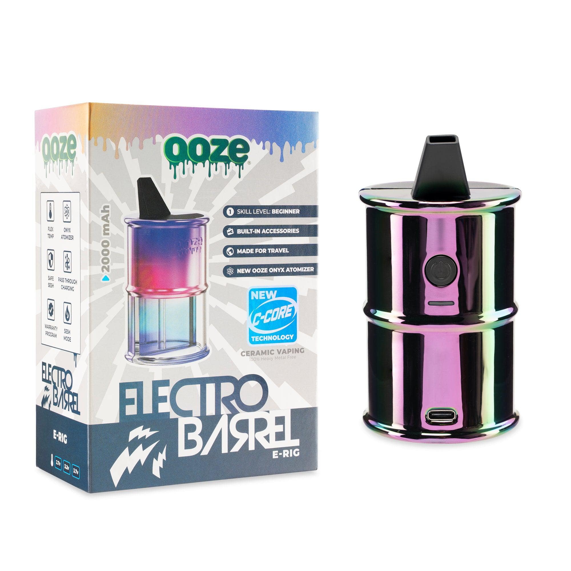 Ooze Electro Barrel E Rig - 2000mAh C Core Vaporizer | Rainbow