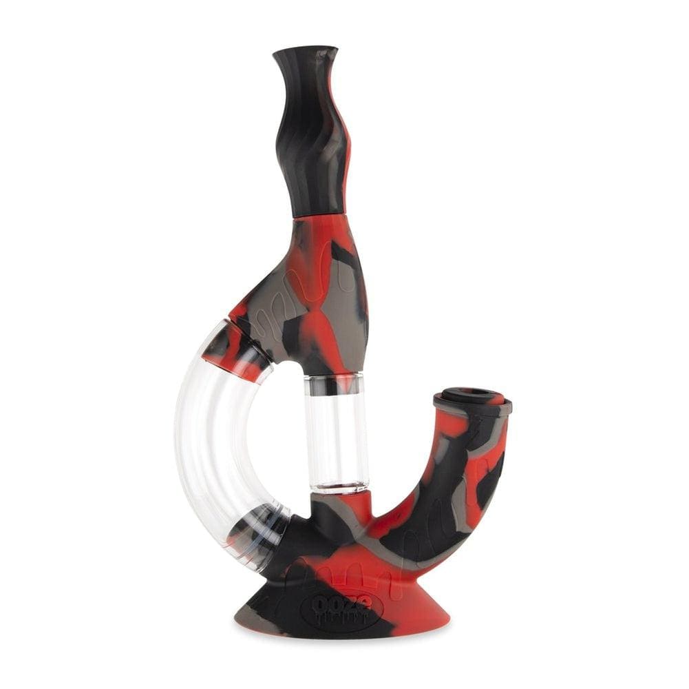 Front view of the Ooze Echo Silicone Water Pipe, showcasing its clear, curved neck and rounded base against a plain white background.