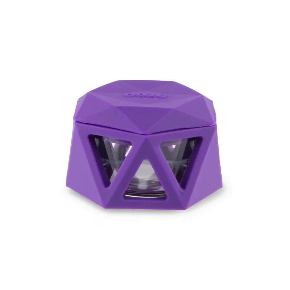 Front view of the Ooze Bectar Silicone Water Pipe and Concentrate Straw, showcasing its unique, geometric purple design.