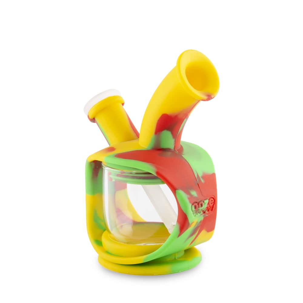 A front view of the Ooze Kettle Silicone Bubbler, showcasing its rounded shape and vibrant color against a plain white background.