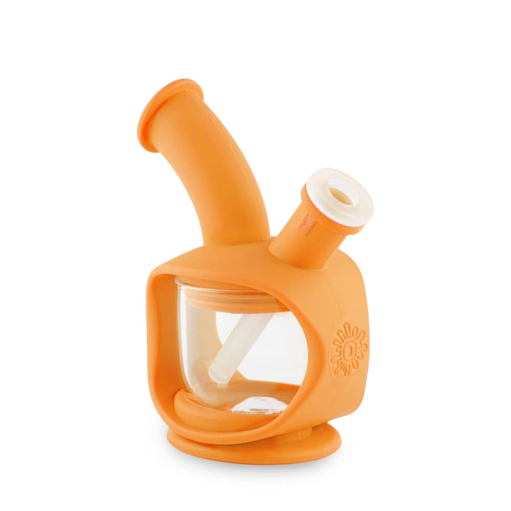 Front view of the Ooze Kettle Silicone Bubbler, featuring a compact, rounded design in a soft, muted tone.