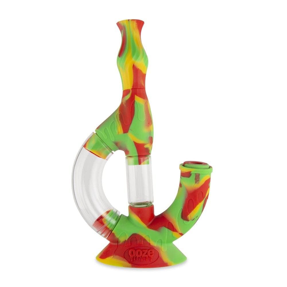 Front view of the Ooze Echo Silicone Water Pipe, showcasing its colorful, rounded design against a plain white background.