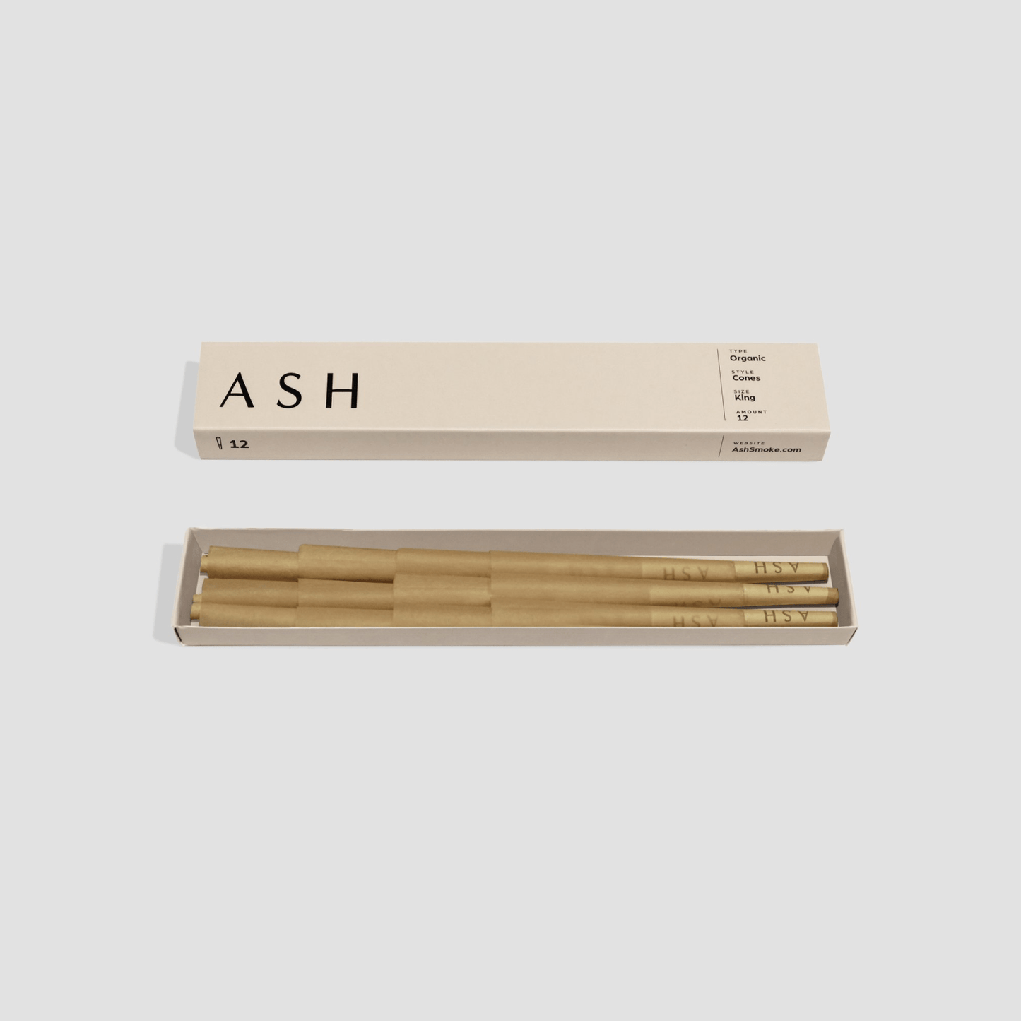 ASH Rolling Paper Pre-rolled Cones | Organic | 12 count