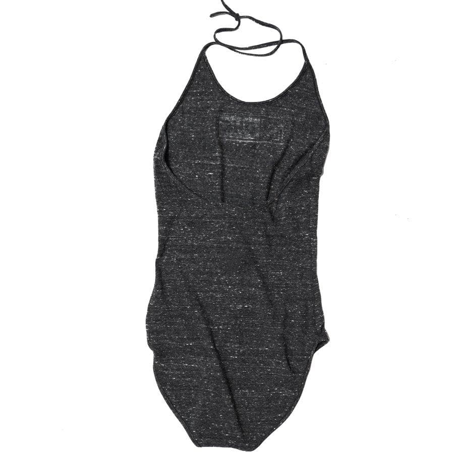 A studio shot of the Daily High Club Women's Gray Bodysuit, displayed against a white background with simple, clean lines.