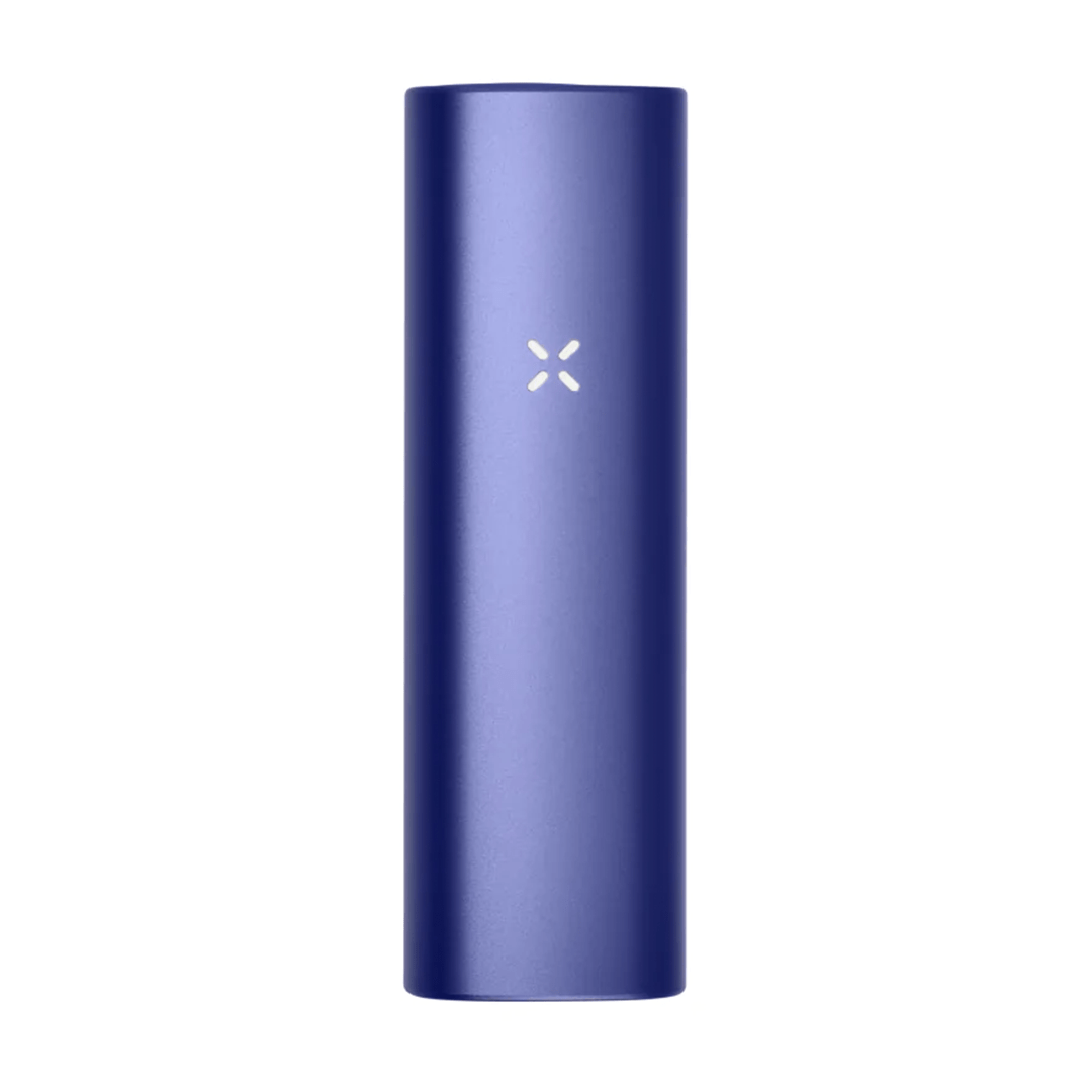 Front view of the Pax Plus Vaporizer Complete Kit, a sleek, dark blue device presented against a plain white background.